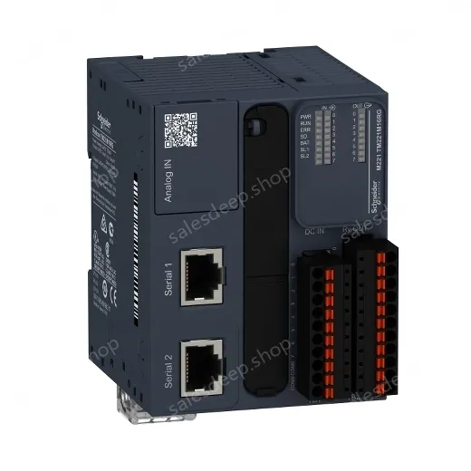 TM221M16RG logic controller, Modicon M221, 16 IO, relay, spring